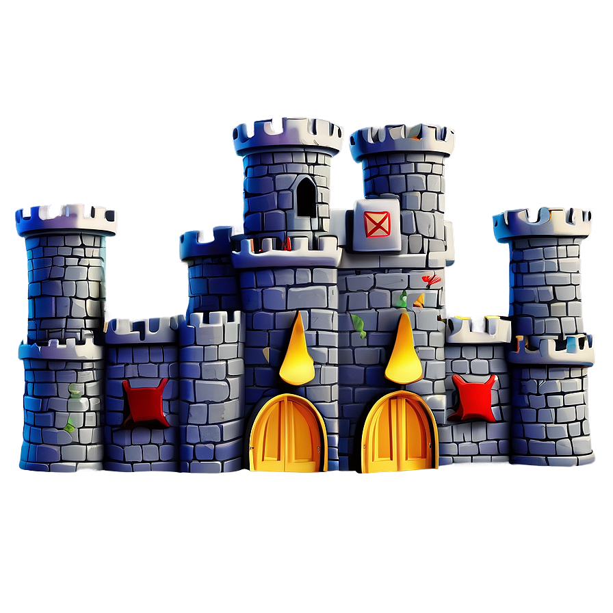 Cartoon Castle With Knights Png 06262024