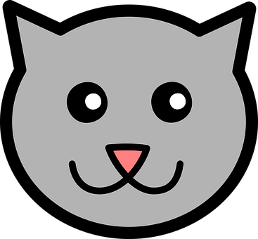 Cartoon Cat Face Graphic