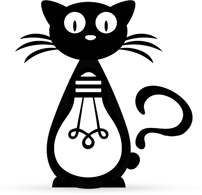 Cartoon Cat Lightbulb Illustration