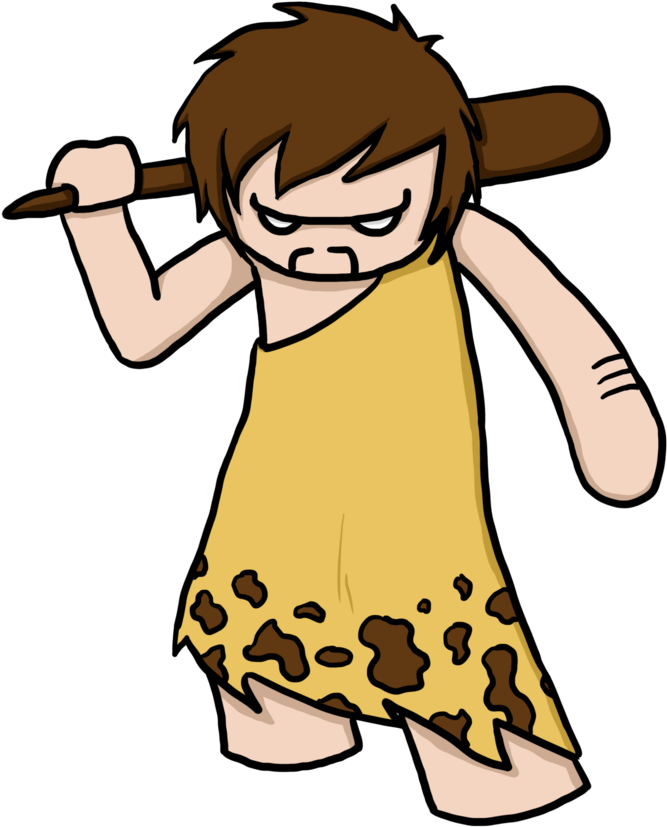 Cartoon Caveman With Club.png