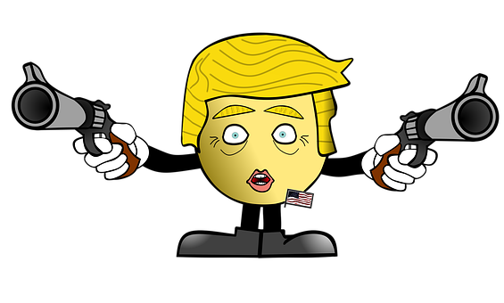 Cartoon Character Dual Wielding Guns PNG with transparent background