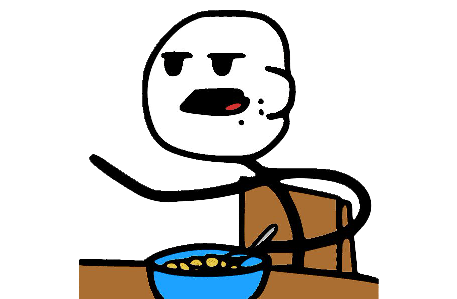 Cartoon Character Eating Cereal PNG with transparent background