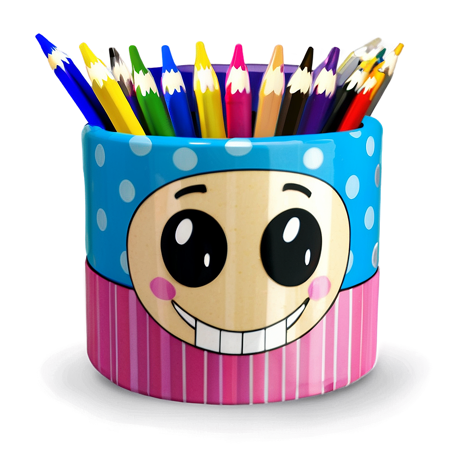 Cartoon Character Pencil Holder Png Qtw