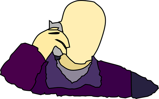 Cartoon Character Phone Call PNG with transparent background
