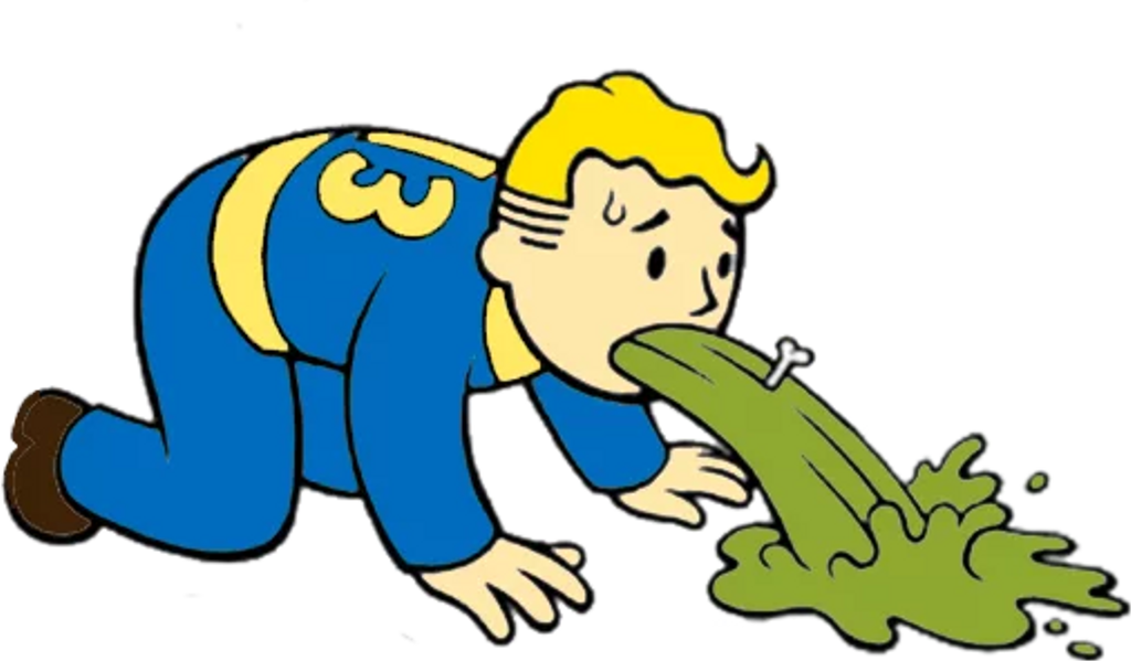 Cartoon Character Vomiting PNG with transparent background