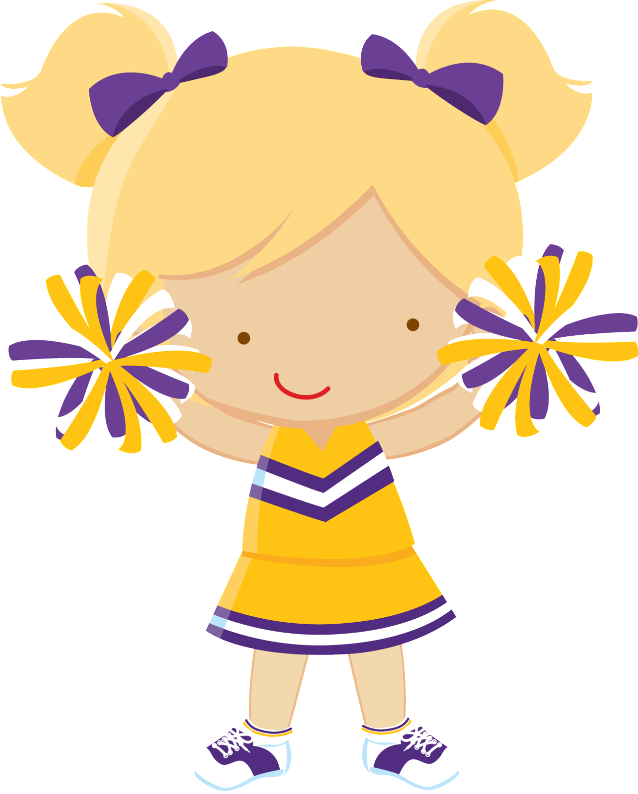 Cartoon Cheerleaderin Purpleand Yellow