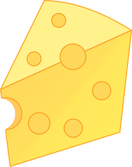 Cartoon Cheese Wedge PNG with transparent background