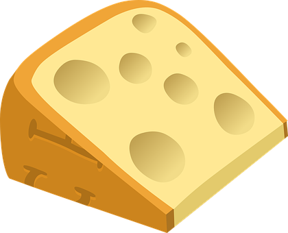 Cartoon Cheese Wedge PNG with transparent background