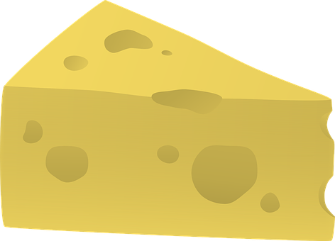 Cartoon Cheese Wedge PNG with transparent background