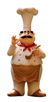 Cartoon Chef Figurine PNG with transparent background