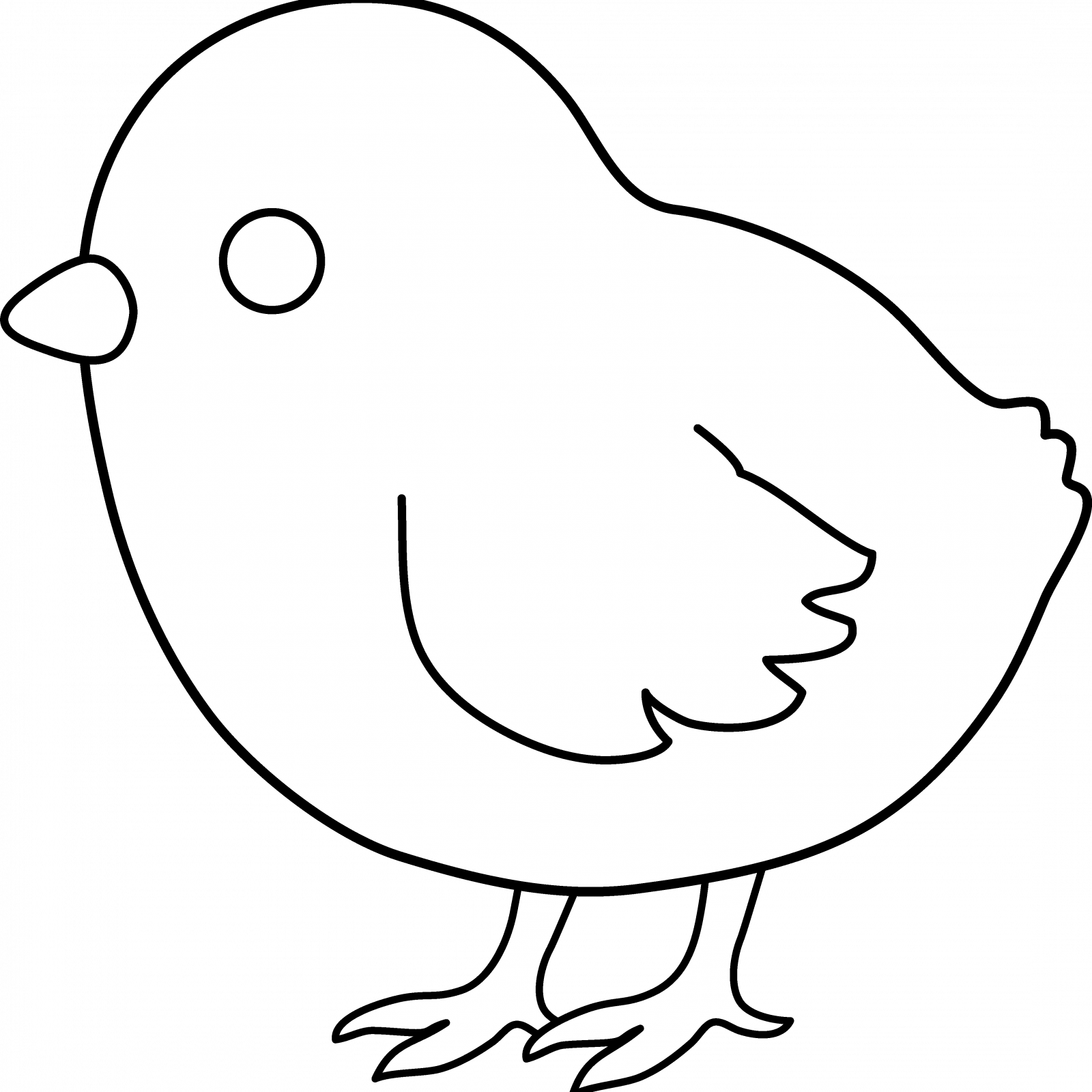 Chick Coloring Pages Cute Baby Chick Coloring Pages - White On Black Chicken Clipart, HD Png Download PNG image with a transparent background, free high-resolution download
