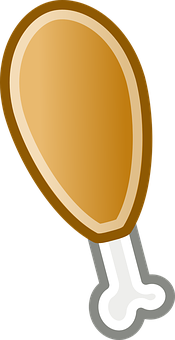 Cartoon Chicken Drumstick Graphic PNG with transparent background