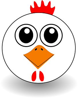 Cartoon_ Chicken_ Face_ Vector PNG with transparent background