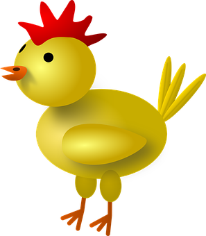 Cartoon Chicken Illustration PNG with transparent background