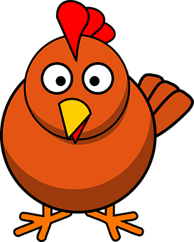 Cartoon Chicken Illustration PNG with transparent background