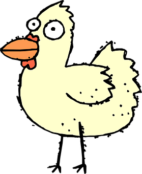 Cartoon Chicken Sketch PNG with transparent background
