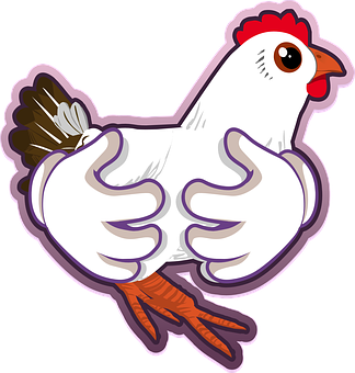 Cartoon Chicken Sticker PNG with transparent background