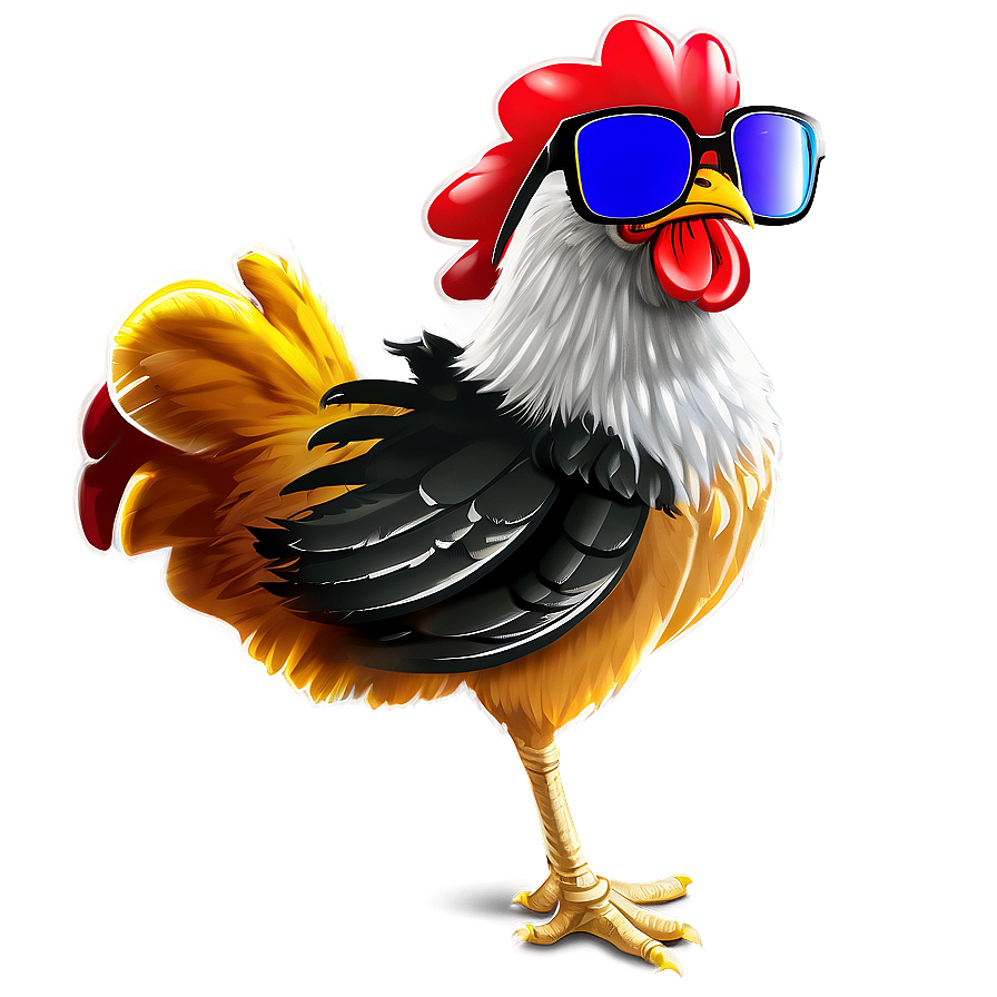 Cartoon Chicken With Sunglasses Png 06272024