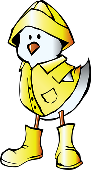 Cartoon Chickin Rain Gear PNG image with a transparent background, free high-resolution download