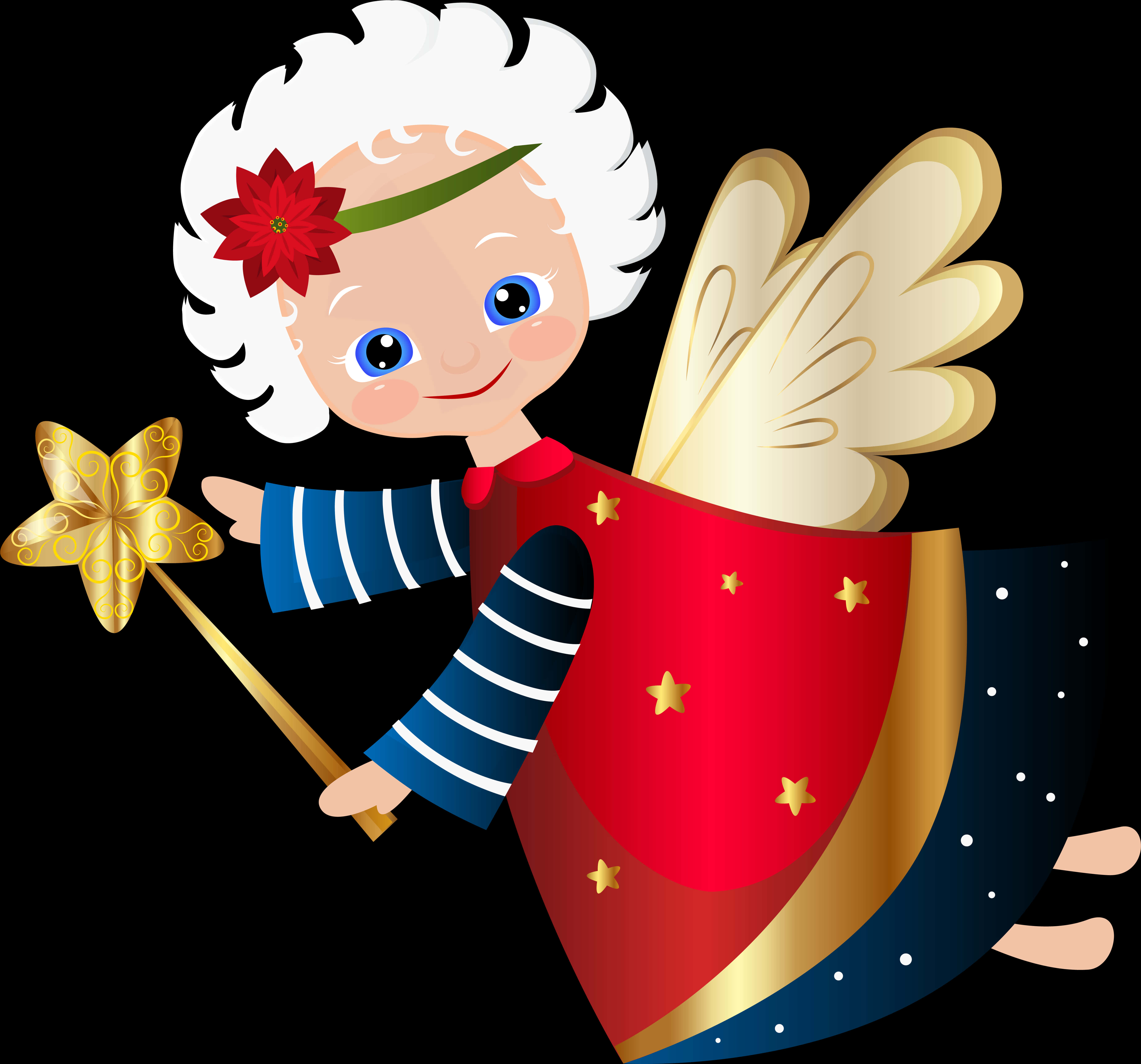 Cartoon Child Angelwith Wandand Shield