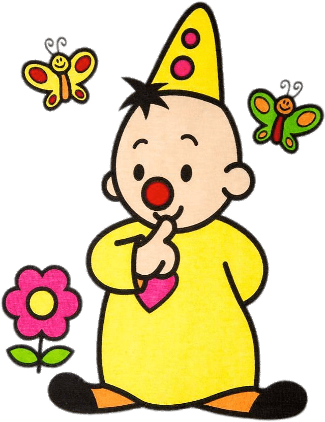 Cartoon Child Butterflies Flower.png