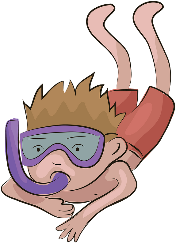 Boy Snorkeling Clipart - Snorkeling Clipart, HD Png Download PNG with transparent background