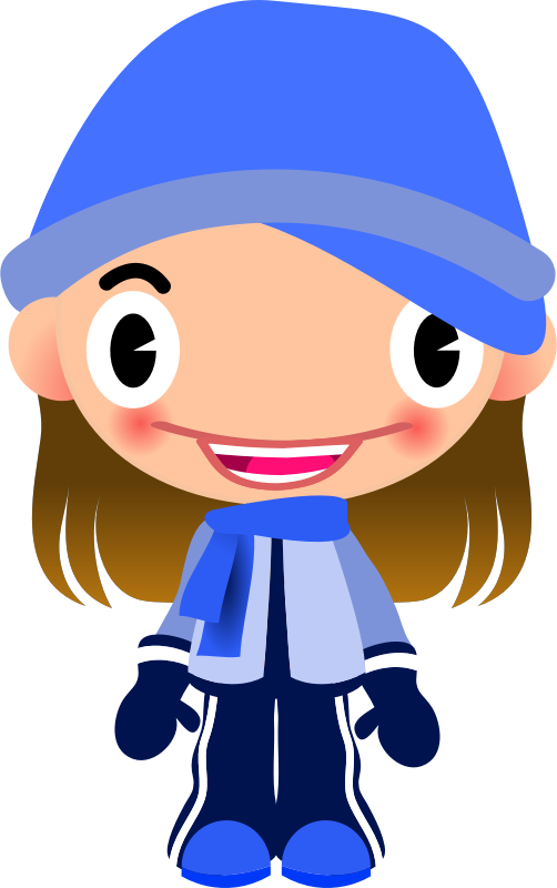 Cartoon Childin Winter Clothes PNG with transparent background