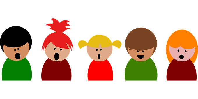 Cartoon_ Childrens_ Choir_ Singing PNG with transparent background