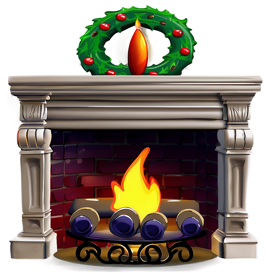 Cartoon Christmas Fireplace Png 84