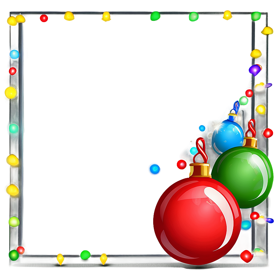 Cartoon Christmas Lights Frame Png 06282024