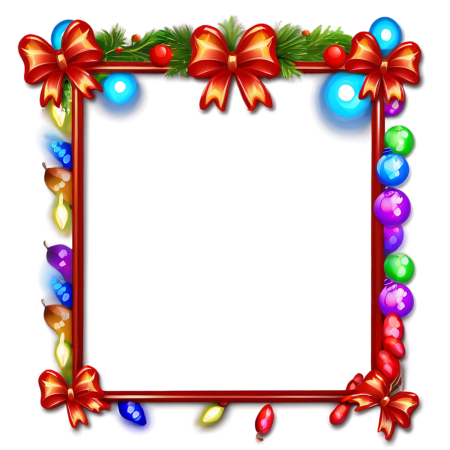 Cartoon Christmas Lights Frame Png 35