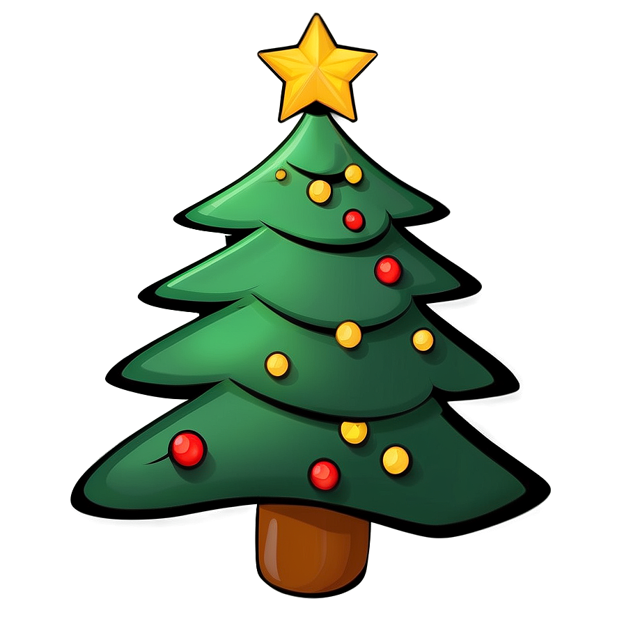 Cartoon Christmas Tree Outline Png 61