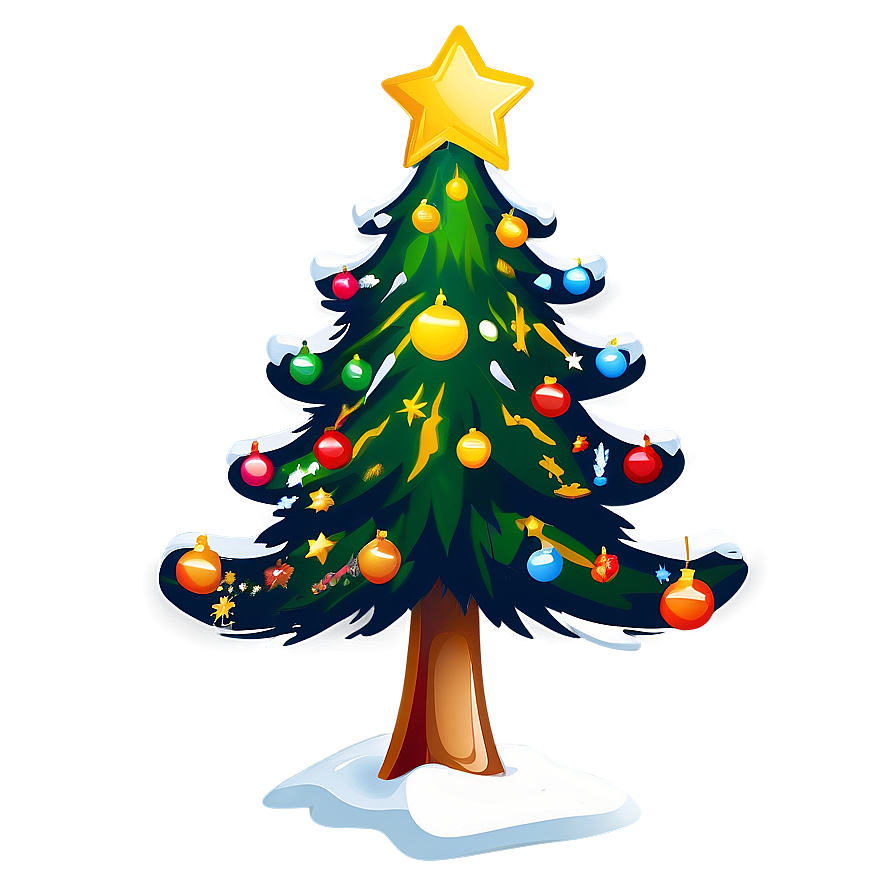 Cartoon Christmas Tree Png Cwy3