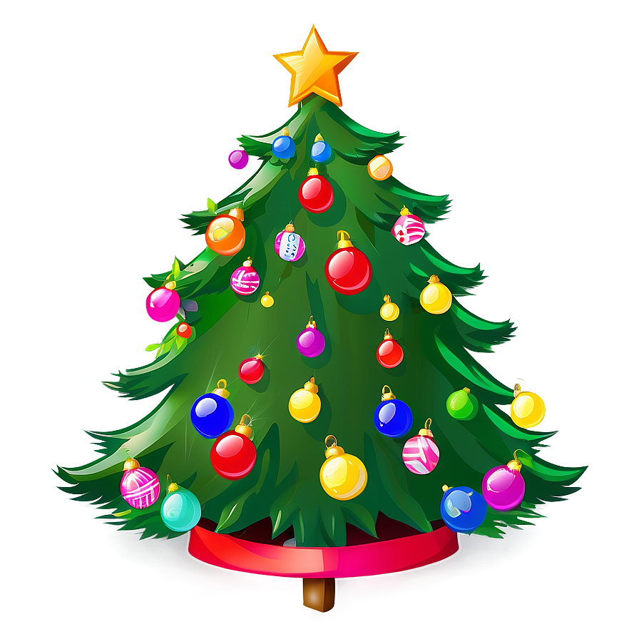 Cartoon Christmas Tree Transparent Png 05262024