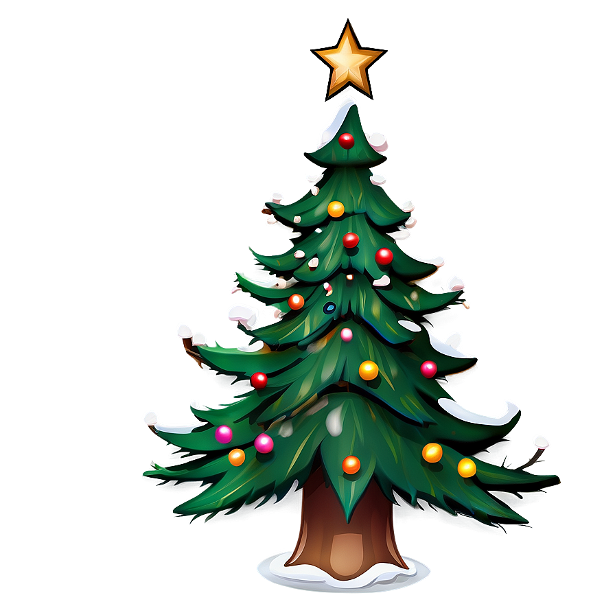 Cartoon Christmas Tree Winter Wonderland Png 57