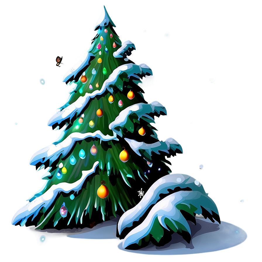 Cartoon Christmas Tree Winter Wonderland Png Xoc16