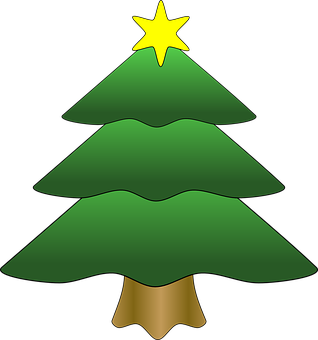 Cartoon Christmas Treewith Star