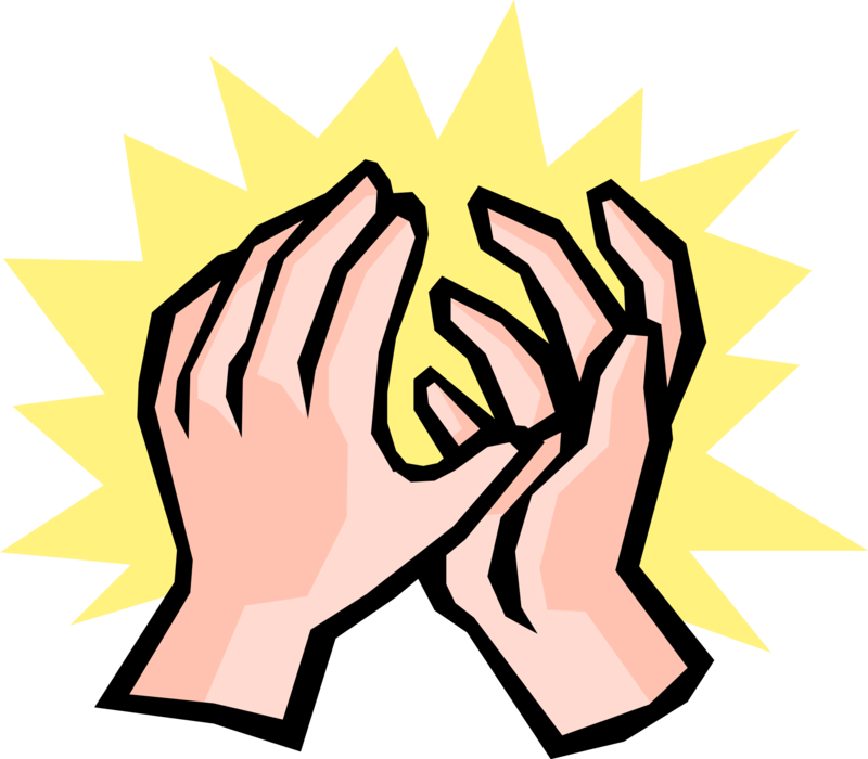 Cartoon Clapping Hands Illustration PNG with transparent background