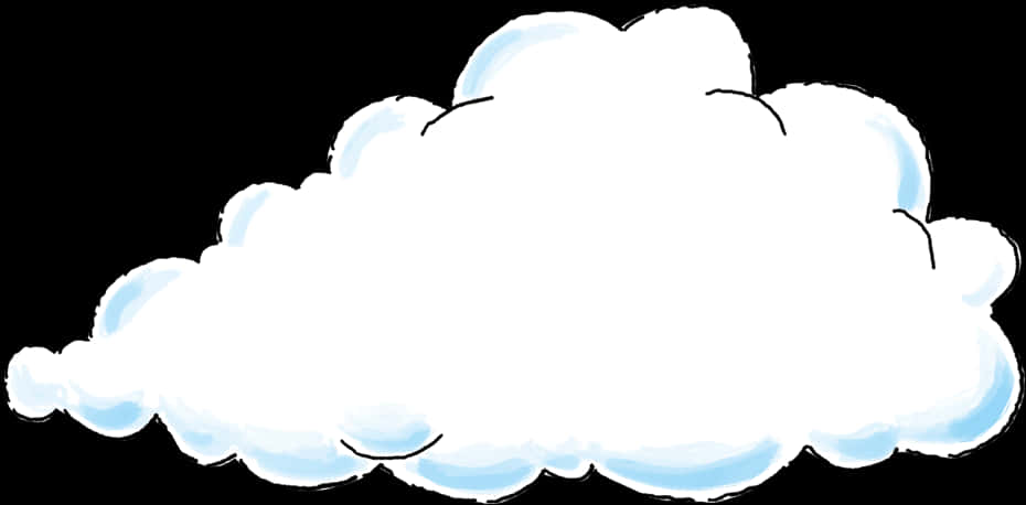 Cartoon Cloud Black Background PNG with transparent background