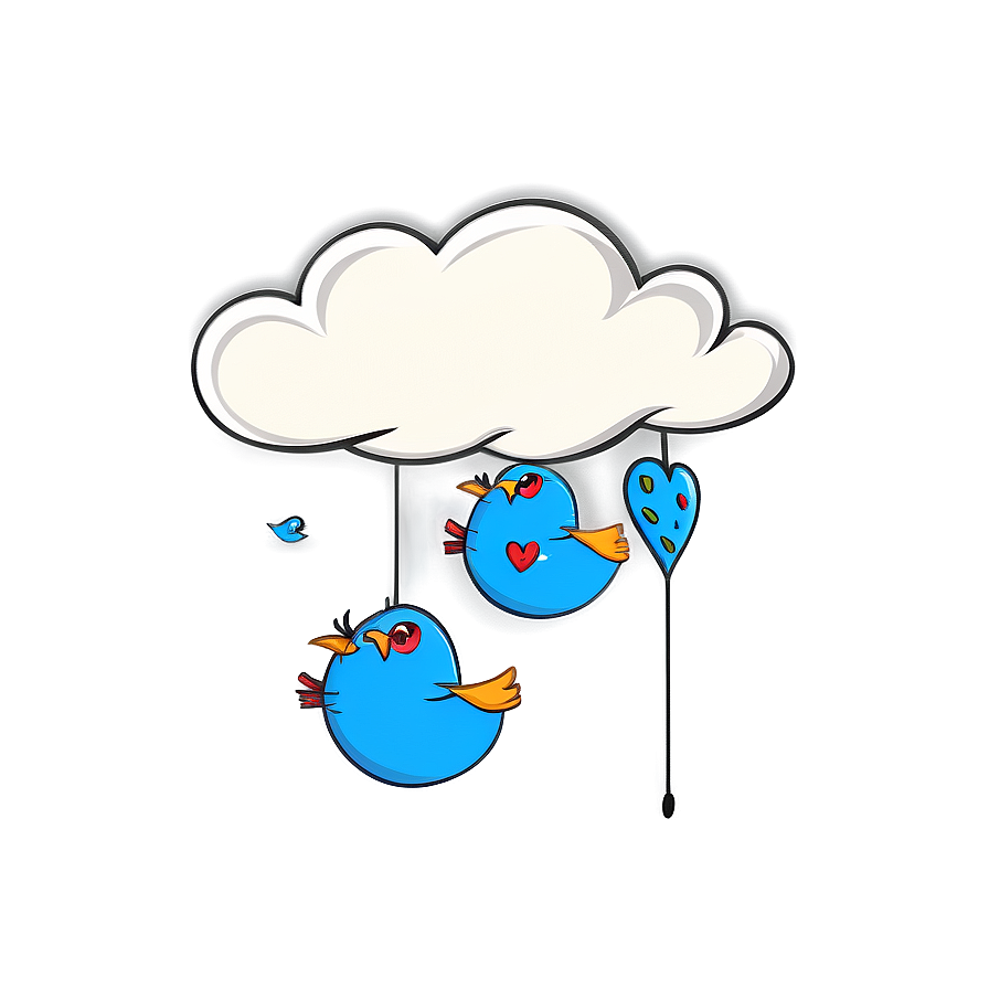 Cartoon Cloud With Birds Png 79