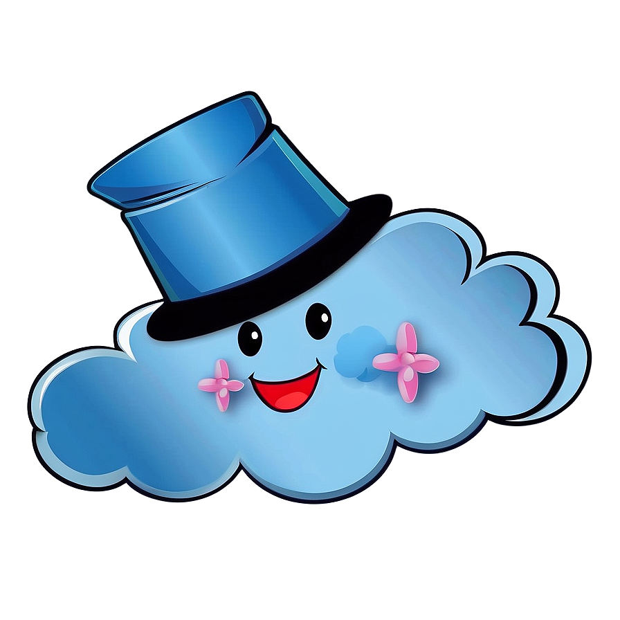 Cartoon Cloud With Hat Png Tgn