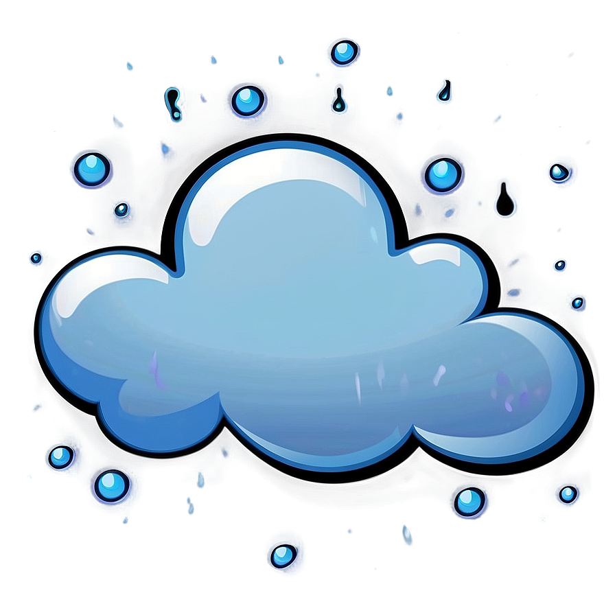 Cartoon Cloud with Raindrops PNG koa PNG image with a transparent background, free high-resolution download