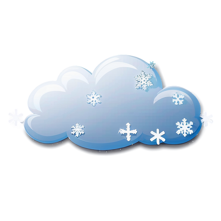 Cartoon Cloud With Snowflakes Png 88