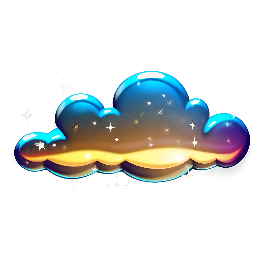 Cartoon Cloud With Sparkles Png Uye