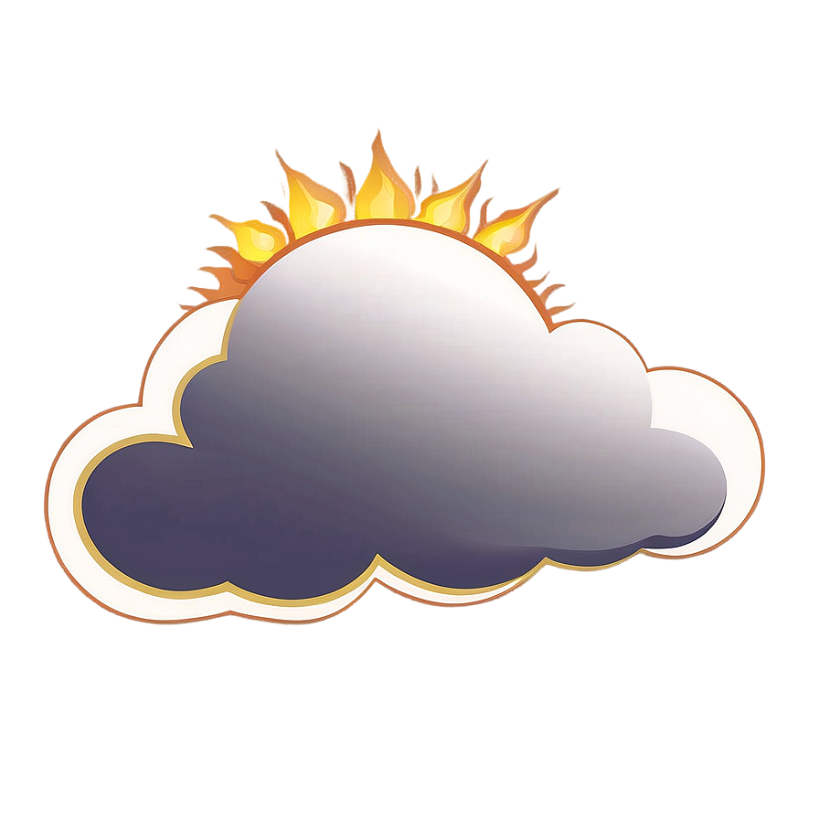 Cartoon Cloud with Sun PNG 31 PNG image with a transparent background, free high-resolution download