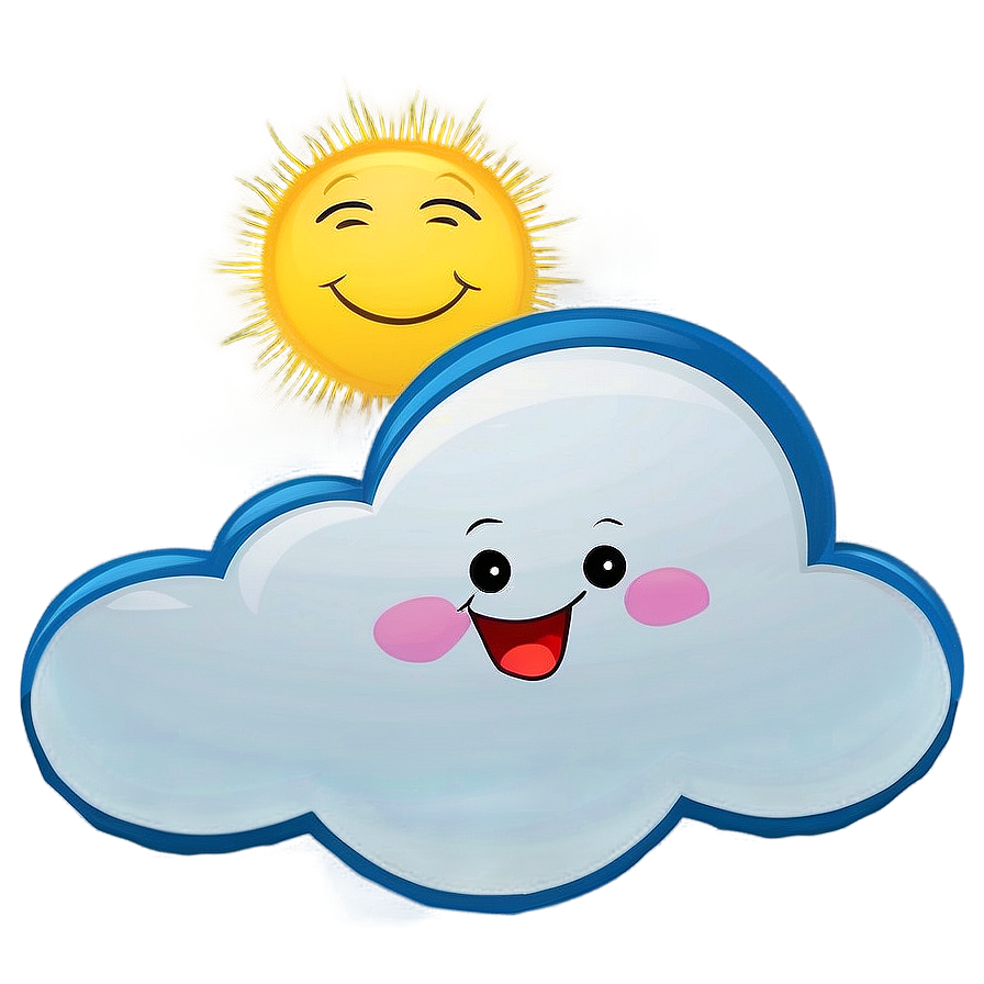 Cartoon Cloud with Sun PNG ayk16 PNG image with a transparent background, free high-resolution download