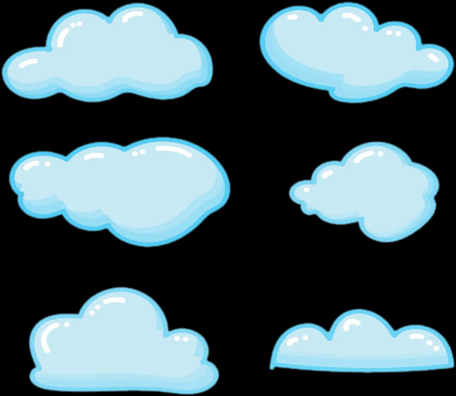 Cartoon Clouds Collection PNG with transparent background