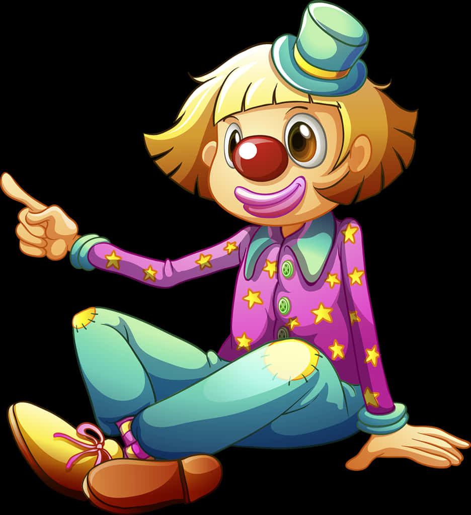 Cartoon Clown Giving Thumb Up PNG with transparent background