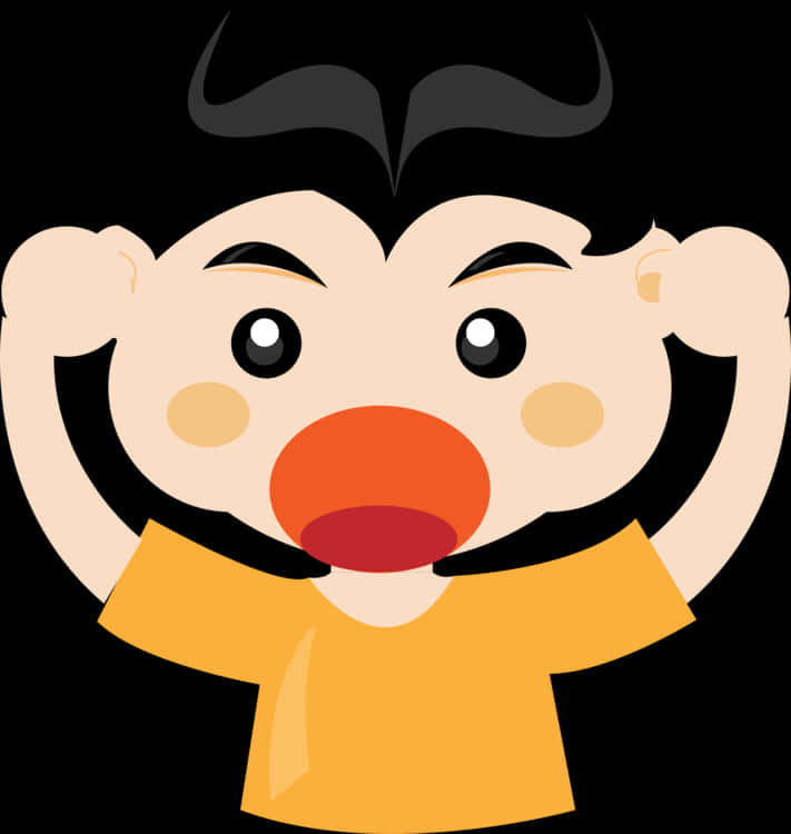 Cartoon Clown Screaming Expression PNG with transparent background