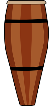 Cartoon Conga Drum Illustration PNG with transparent background